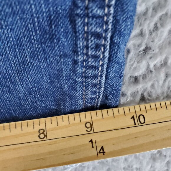 GAP Overalls Womens Medium Blue Distressed Denim Frayed Hem Adjustable Straps - Picture 7 of 8